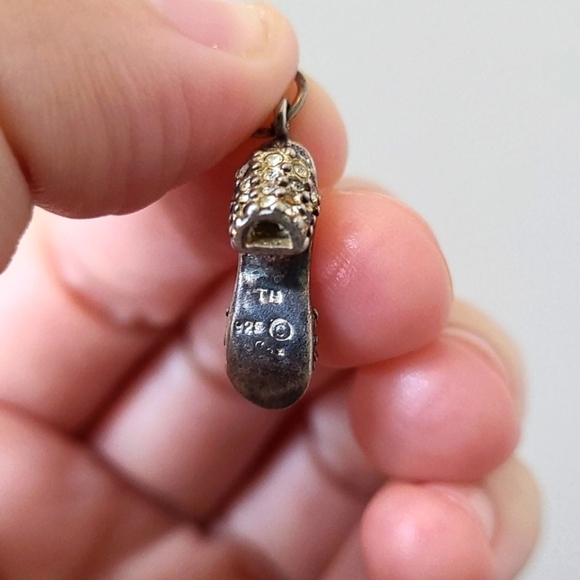 Sterling Silver Studded High Heel Pendant - Picture 3 of 5